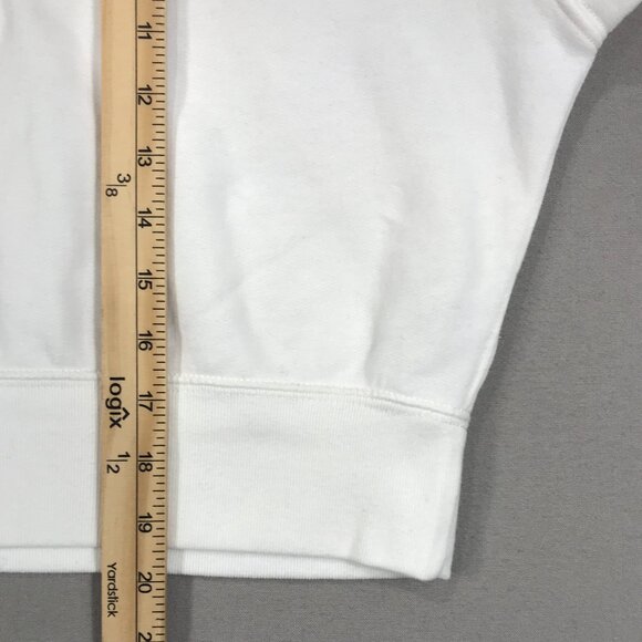 Abercrombie & Fitch Sweatshirt Women's Small White Pullover Cropped Balloon Soft - Picture 13 of 14